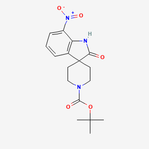 molecular formula C17H21N3O5 B13675023 tert-Butyl 7-nitro-2-oxospiro[indoline-3,4'-piperidine]-1'-carboxylate 