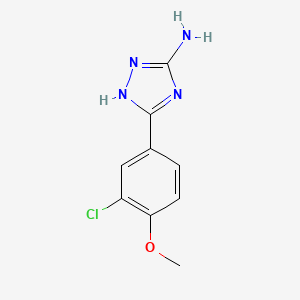molecular formula C9H9ClN4O B13675037 5-Amino-3-(3-chloro-4-methoxyphenyl)-1H-1,2,4-triazole 