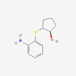 molecular formula C11H15NOS B1367505 (1R,2R)-2-[(2-aminophenyl)sulfanyl]cyclopentan-1-ol 