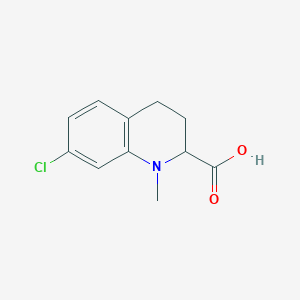 molecular formula C11H12ClNO2 B13675062 7-Chloro-1-methyl-1,2,3,4-tetrahydroquinoline-2-carboxylic acid 