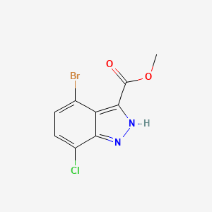 molecular formula C9H6BrClN2O2 B13675094 Methyl 4-bromo-7-chloro-1H-indazole-3-carboxylate 