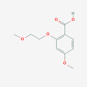 molecular formula C11H14O5 B1367510 4-Methoxy-2-(2-methoxyethoxy)benzoic acid CAS No. 87359-71-5