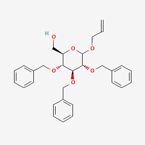 molecular formula C30H34O6 B1367513 ((2R,3R,4S,5R)-6-allyloxy-3,4,5-tris-benzyloxy-tetrahydro-pyran-2-yl)-methanol 