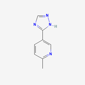 molecular formula C8H8N4 B13675187 2-Methyl-5-(1H-1,2,4-triazol-5-yl)pyridine 