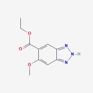 molecular formula C10H11N3O3 B13675203 Ethyl 6-methoxy-1H-benzo[d][1,2,3]triazole-5-carboxylate 