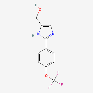 molecular formula C11H9F3N2O2 B13675226 2-[4-(Trifluoromethoxy)phenyl]imidazole-5-methanol 