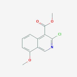 molecular formula C12H10ClNO3 B13675275 Methyl 3-chloro-8-methoxyisoquinoline-4-carboxylate 