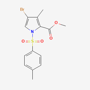 molecular formula C14H14BrNO4S B13675315 Methyl 4-bromo-3-methyl-1-tosyl-1H-pyrrole-2-carboxylate 