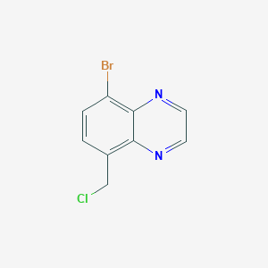 molecular formula C9H6BrClN2 B13675374 5-Bromo-8-(chloromethyl)quinoxaline 