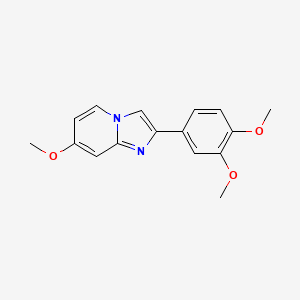 molecular formula C16H16N2O3 B13675457 2-(3,4-Dimethoxyphenyl)-7-methoxyimidazo[1,2-a]pyridine 