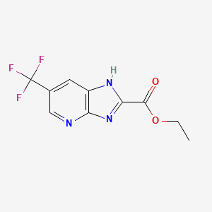 molecular formula C10H8F3N3O2 B13675462 Ethyl 6-(Trifluoromethyl)-1H-imidazo[4,5-b]pyridine-2-carboxylate 