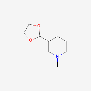 molecular formula C9H17NO2 B1367550 3-(1,3-Dioxolan-2-yl)-1-methylpiperidine CAS No. 99803-15-3