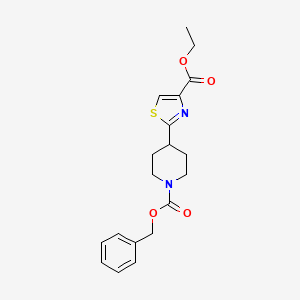 molecular formula C19H22N2O4S B13675514 Ethyl 2-(1-Cbz-4-piperidyl)thiazole-4-carboxylate 