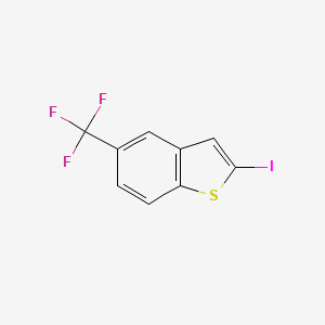 molecular formula C9H4F3IS B13675550 2-Iodo-5-(trifluoromethyl)benzo[b]thiophene 