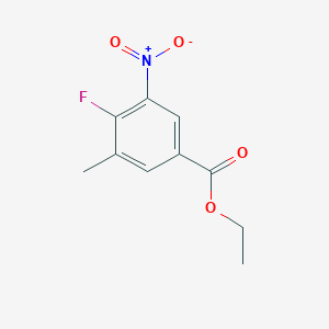 molecular formula C10H10FNO4 B13675626 Ethyl 4-fluoro-3-methyl-5-nitrobenzoate 