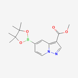molecular formula C15H19BN2O4 B13675649 Methyl 5-(4,4,5,5-tetramethyl-1,3,2-dioxaborolan-2-yl)pyrazolo[1,5-a]pyridine-3-carboxylate 
