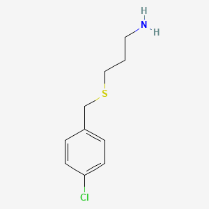 molecular formula C10H14ClNS B1367566 3-[(4-Chlorobenzyl)thio]-1-propanamine CAS No. 99177-74-9