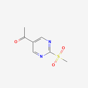 molecular formula C7H8N2O3S B13675661 1-(2-(Methylsulfonyl)pyrimidin-5-yl)ethanone 