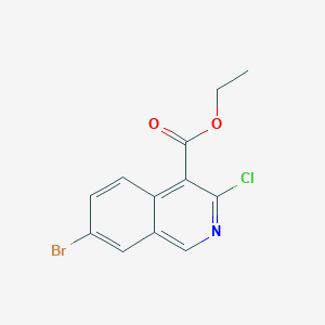molecular formula C12H9BrClNO2 B13675729 Ethyl 7-bromo-3-chloroisoquinoline-4-carboxylate 