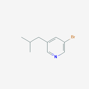 molecular formula C9H12BrN B13676078 3-Bromo-5-isobutylpyridine 