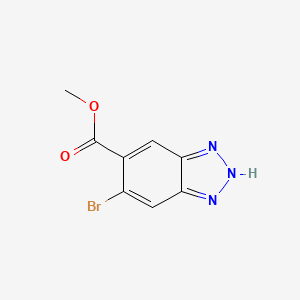 molecular formula C8H6BrN3O2 B13676139 Methyl 5-bromo-1H-benzo[d][1,2,3]triazole-6-carboxylate 