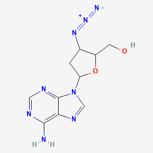 molecular formula C10H12N8O2 B1367620 Adenosine, 3'-azido-2',3'-dideoxy- 
