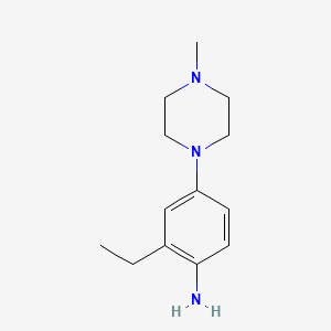 molecular formula C13H21N3 B13676215 2-Ethyl-4-(4-methyl-1-piperazinyl)aniline 