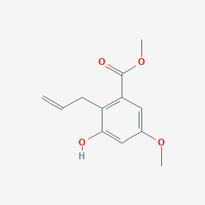 molecular formula C12H14O4 B13676292 Methyl 2-Allyl-3-hydroxy-5-methoxybenzoate 