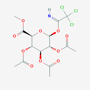 molecular formula C15H18Cl3NO10 B136763 methyl (2S,3S,4S,5R,6S)-3,4,5-triacetyloxy-6-(2,2,2-trichloroethanimidoyl)oxyoxane-2-carboxylate CAS No. 197895-54-8