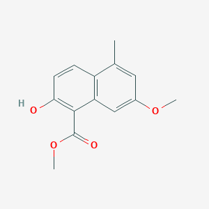 molecular formula C14H14O4 B13676358 Methyl 2-hydroxy-7-methoxy-5-methyl-1-naphthoate 