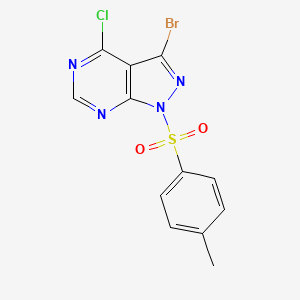molecular formula C12H8BrClN4O2S B13676395 3-Bromo-4-chloro-1-tosyl-1H-pyrazolo[3,4-d]pyrimidine 