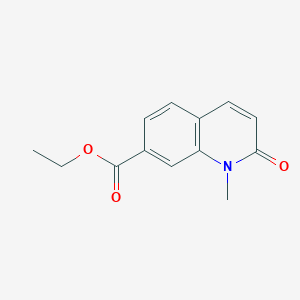 molecular formula C13H13NO3 B13676472 Ethyl 1-methyl-2-oxo-1,2-dihydroquinoline-7-carboxylate 