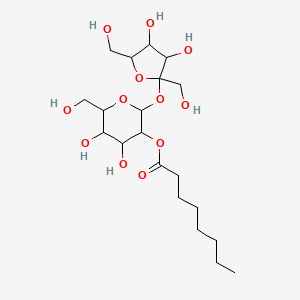 molecular formula C20H36O12 B13676481 [2-[3,4-dihydroxy-2,5-bis(hydroxymethyl)oxolan-2-yl]oxy-4,5-dihydroxy-6-(hydroxymethyl)oxan-3-yl] octanoate 