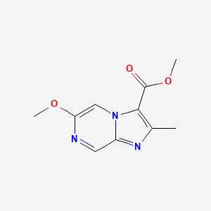 molecular formula C10H11N3O3 B13676493 Methyl 6-methoxy-2-methylimidazo[1,2-a]pyrazine-3-carboxylate 
