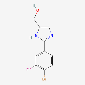 molecular formula C10H8BrFN2O B13676518 2-(4-Bromo-3-fluorophenyl)imidazole-5-methanol 
