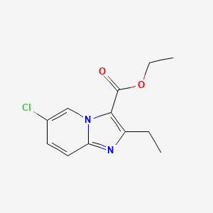 molecular formula C12H13ClN2O2 B13676520 Ethyl 6-chloro-2-ethylimidazo[1,2-a]pyridine-3-carboxylate 