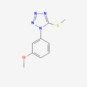 molecular formula C9H10N4OS B13676527 1-(3-Methoxyphenyl)-5-(methylthio)-1H-tetrazole 