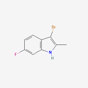 molecular formula C9H7BrFN B13676529 3-bromo-6-fluoro-2-methyl-1H-indole 