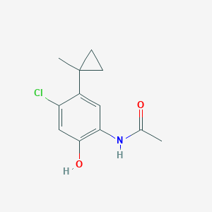 molecular formula C12H14ClNO2 B13676540 N-[4-Chloro-2-hydroxy-5-(1-methylcyclopropyl)phenyl]acetamide 