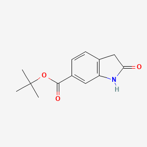 molecular formula C13H15NO3 B13676581 tert-Butyl 2-oxoindoline-6-carboxylate 