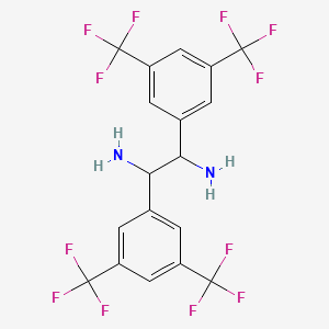 molecular formula C18H12F12N2 B13676595 1,2-Bis[3,5-bis(trifluoromethyl)phenyl]-1,2-ethanediamine 