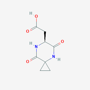 molecular formula C8H10N2O4 B1367661 (S)-2-(5,8-dioxo-4,7-diazaspiro[2.5]octan-6-yl)acetic acid 