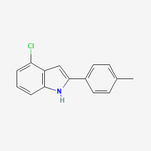 molecular formula C15H12ClN B13676610 4-Chloro-2-(p-tolyl)-1H-indole 