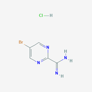 molecular formula C5H6BrClN4 B13676633 5-Bromopyrimidine-2-carboximidamide Hydrochloride CAS No. 2432928-66-8