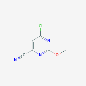 molecular formula C6H4ClN3O B13676681 6-Chloro-2-methoxypyrimidine-4-carbonitrile 