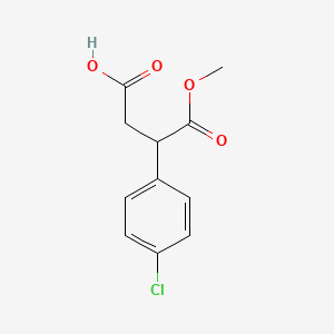 molecular formula C11H11ClO4 B13676691 3-(4-Chlorophenyl)-4-methoxy-4-oxobutanoic Acid 