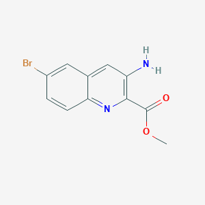 molecular formula C11H9BrN2O2 B13676702 Methyl 3-amino-6-bromoquinoline-2-carboxylate 