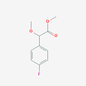 molecular formula C10H11FO3 B13676757 Methyl 2-(4-fluorophenyl)-2-methoxyacetate 