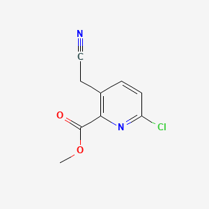 molecular formula C9H7ClN2O2 B13676785 Methyl 6-Chloro-3-(cyanomethyl)pyridine-2-carboxylate 