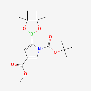 molecular formula C17H26BNO6 B13676796 1-Boc-4-(methoxycarbonyl)-1H-pyrrole-2-boronic Acid 